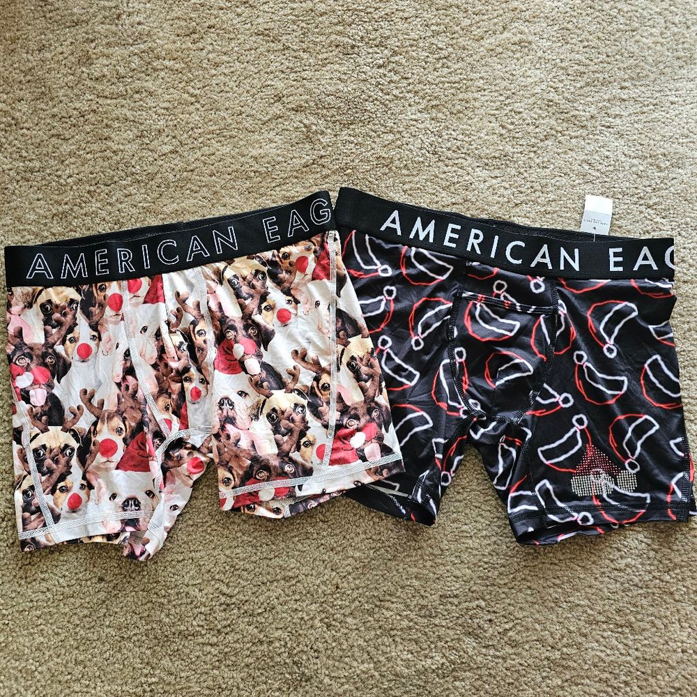 American Eagle Men's Boxer Briefs Medium Christmas